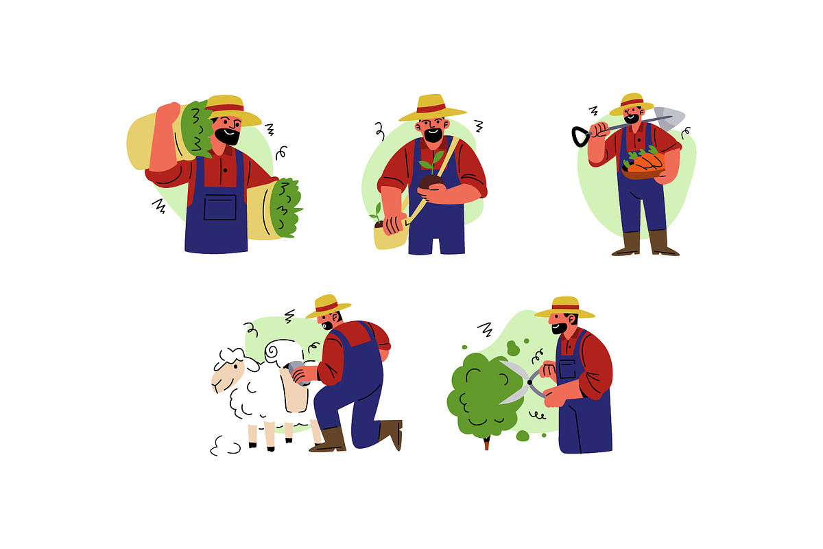 Character Farm Style Vol 2 – Farmer, an Object Graphic by SLAB! Design (Photo 3 of 3)