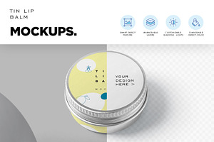 Lip Balm Round Tin Box Mockups