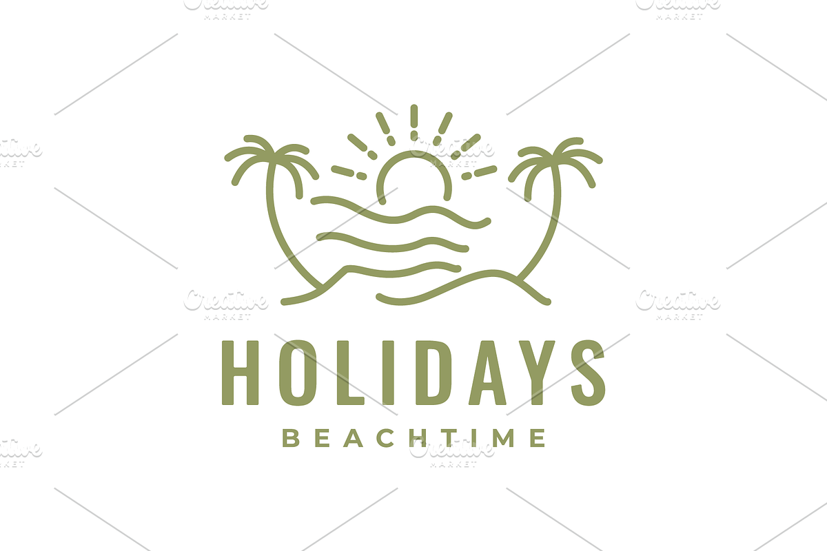 beach holidays vacation sunset logo, a Branding & Logo Template by devastd
