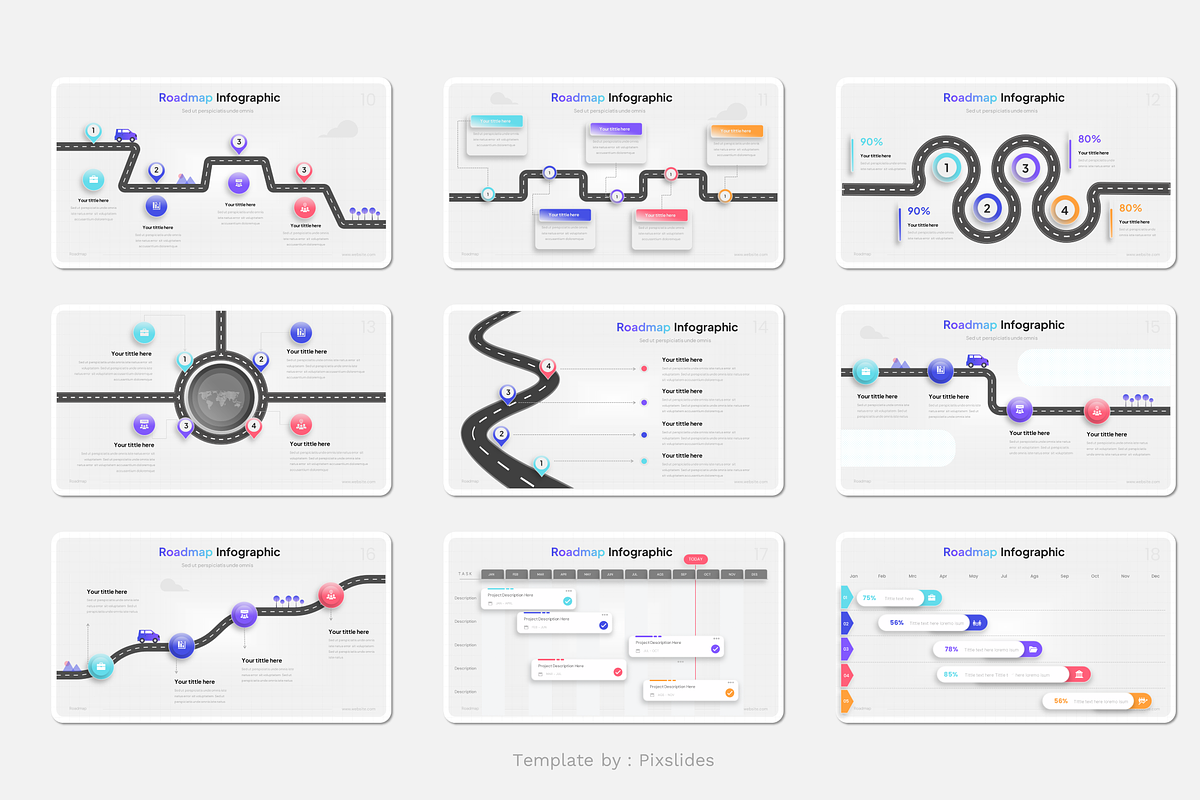 Roadmap Infographic PowerPoint, a Presentation Template by Pixslides (Photo 3 of 4)