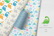 Cute Dino! Dinosaur Patterns., a Pattern Graphic by Irene_Boiko_ART (Thumbnail 3 of 4)