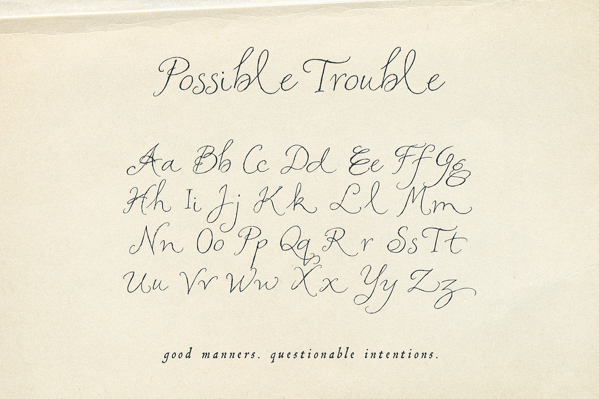 Possible Trouble: Textured Script, a Script Font by Mneme (Photo 6 of 8)