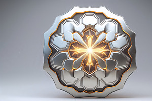 Highlighting metallic emblem, an Illustration by wavebreak