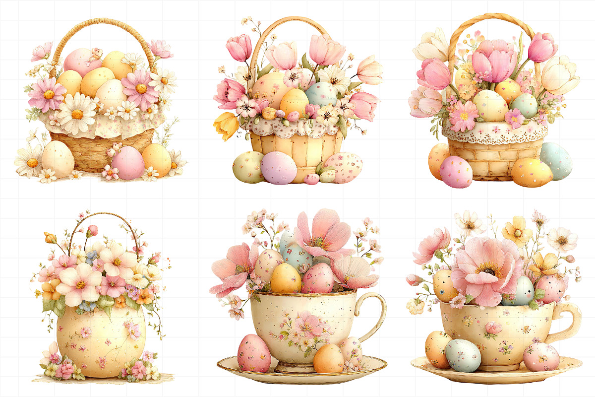 Easter Eggs Basket Clipart, an Illustration by Daily.Designs (Photo 4 of 8)