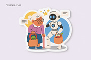 Robot Helper Illustration, a Technology Illustration by Pitchlook.Studio (Thumbnail 2 of 3)