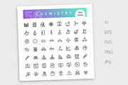 Chemistry Line Icons Set, an Outline Icon by Voysla's Shop (Thumbnail 4 of 4)