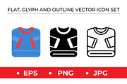 Sweatshirt Icons Vector Blue Black, an Outline Icon by Artonix (Thumbnail 1 of 2)