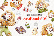 Watercolor Emotional Girl, an Illustration by talloshau's illustrations (Thumbnail 1 of 5)