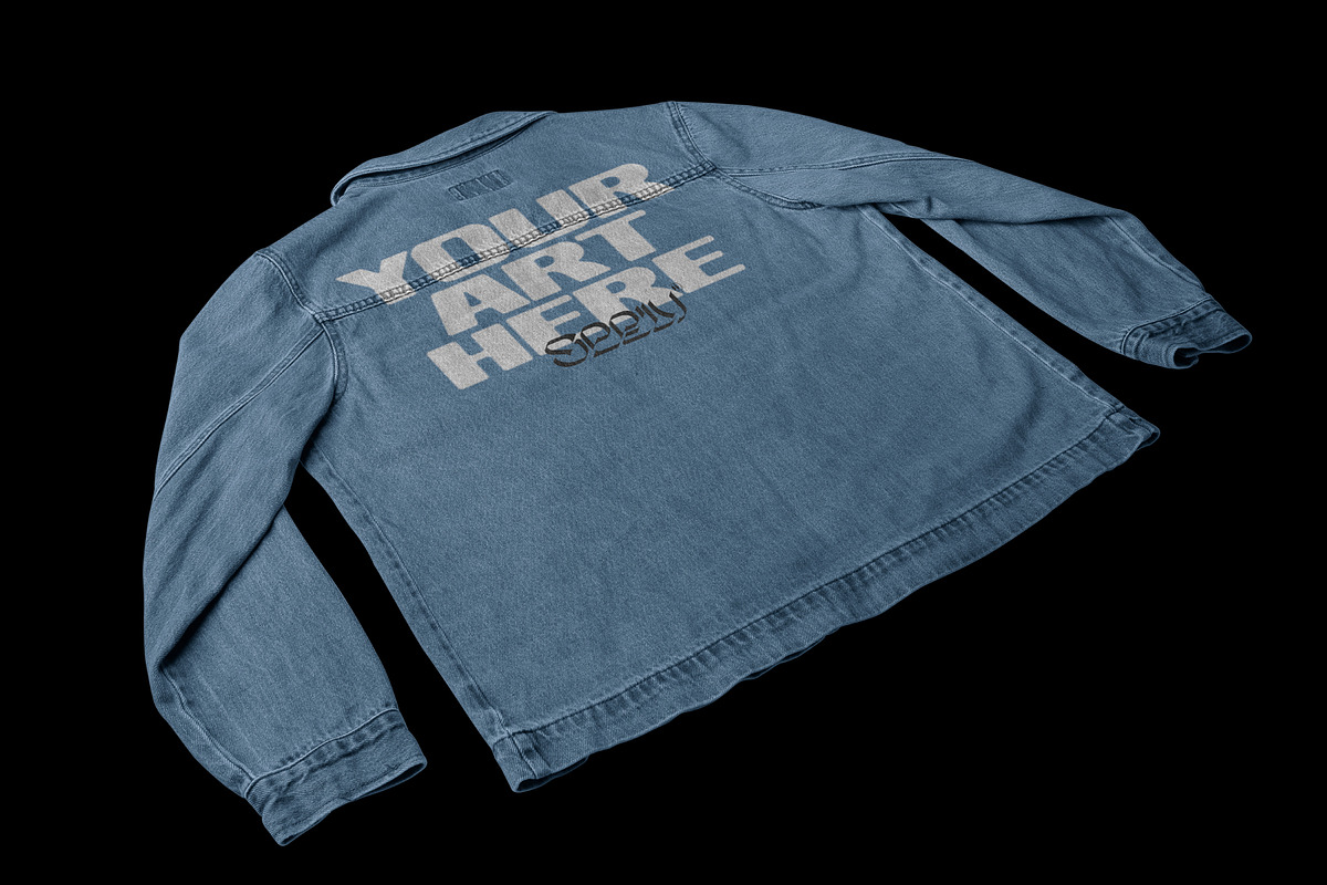 Vintage Jean Jacket Mockup 3Q View, a Hoody Mockup by Mad Supply (Photo 6 of 7)