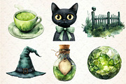 Antique Green Halloween Clipart, an Illustration by Dream Creation (Thumbnail 6 of 7)