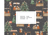 Winter market Christmas pattern, a Texture Graphic by Milatoo (Thumbnail 2 of 6)