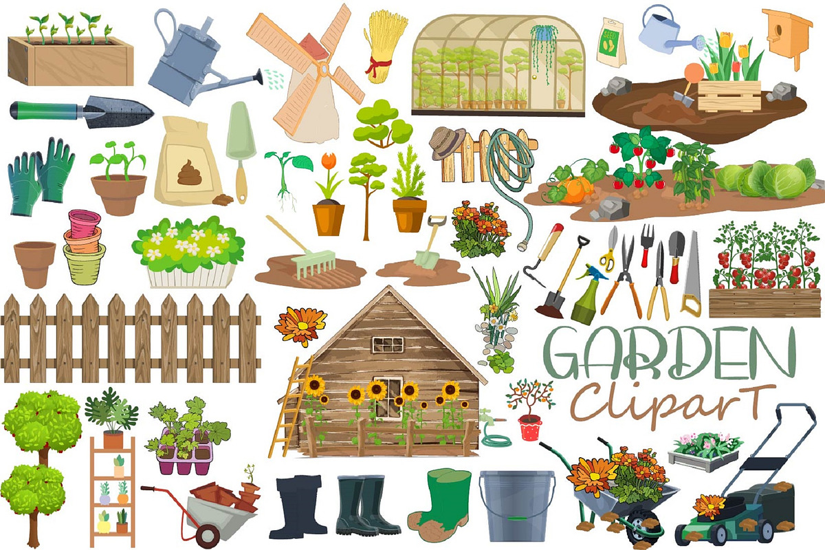 Watercolor Gardening Clipart Set, a Healthcare Illustration by Digi_Design_World (Photo 1 of 5)