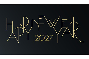 2027 Happy New Year golden connected
