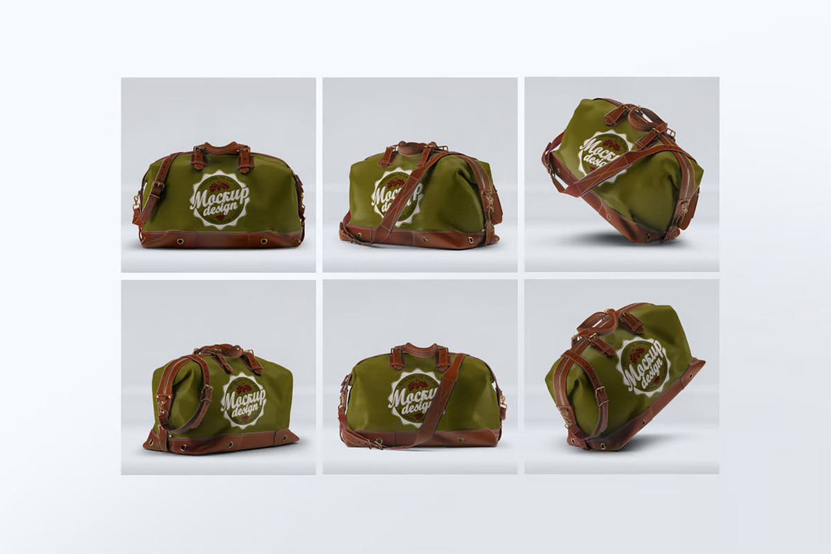 Travel Bag Mock-Up, a Packaging Mockup by DesignRushMarket (Photo 2 of 7)