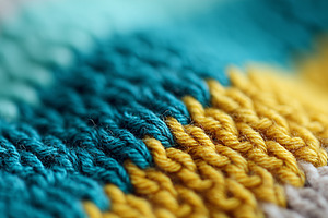 Close up on knitted fabric in blue, a Beauty & Fashion Photo by MistyDay