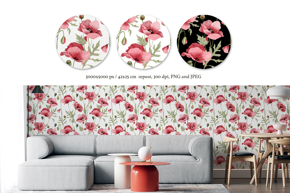 Meadow flowers watercolor patterns, a Pattern Graphic by ArtPavo (Photo 4 of 10)