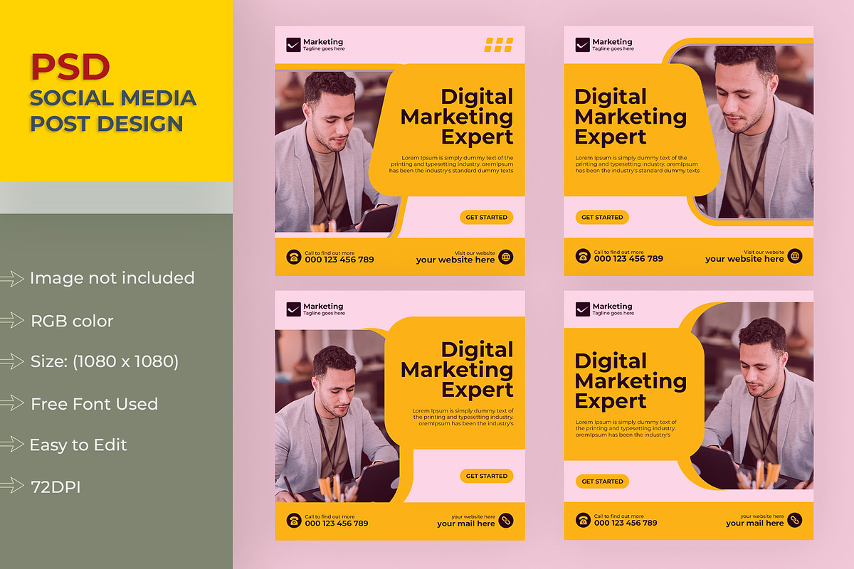 Social Media Post Design, a Templates & Theme by Lakhan1998 (Photo 1 of 9)