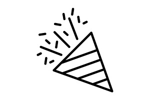 Party Popper Line Icon, an Icon by Pexelpy