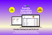 Family Vacation Checklist - Excel, an App Template by Ardent Workshop (Thumbnail 1 of 5)