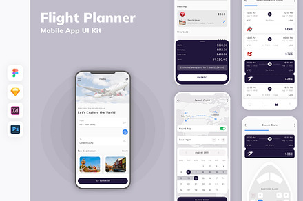 Flight Planner Mobile App UI Kit