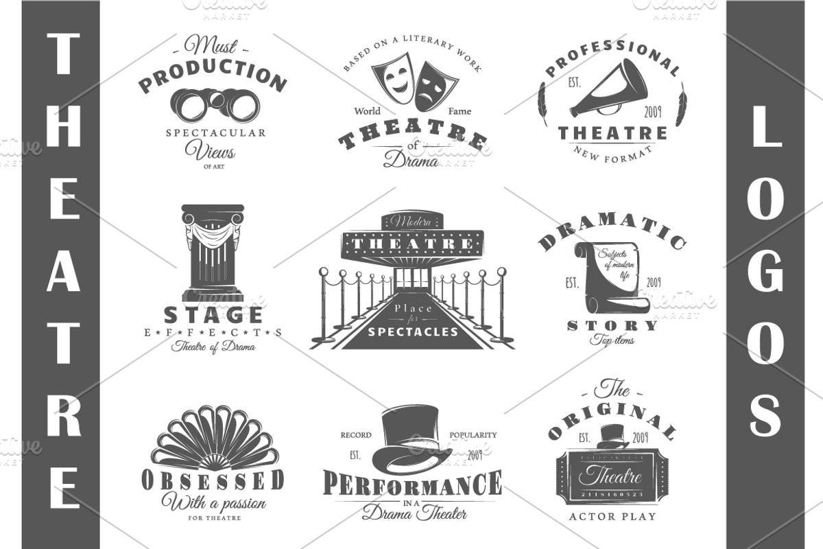 27 Theatre logos templates, a Branding & Logo Template by Art Design (Photo 2 of 38)
