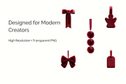 Velvet Christmas Ornaments, an Object Graphic by Vika_Softlife (Thumbnail 3 of 4)