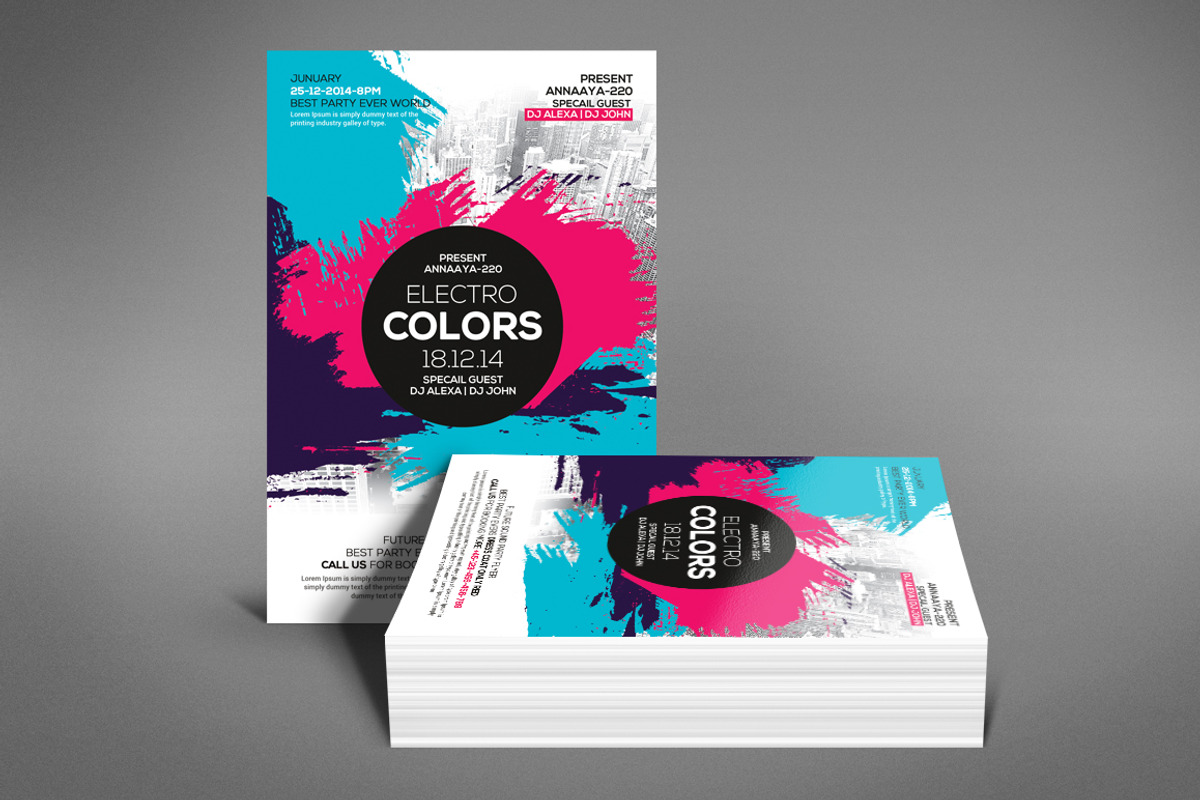 Electro Color Flyer, a Flyer Template by Graphic Templates (Photo 4 of 4)