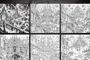 Alien Sci Fi Coloring Pages Bundle, a Brochure Template by LA Design (Thumbnail 3 of 10)