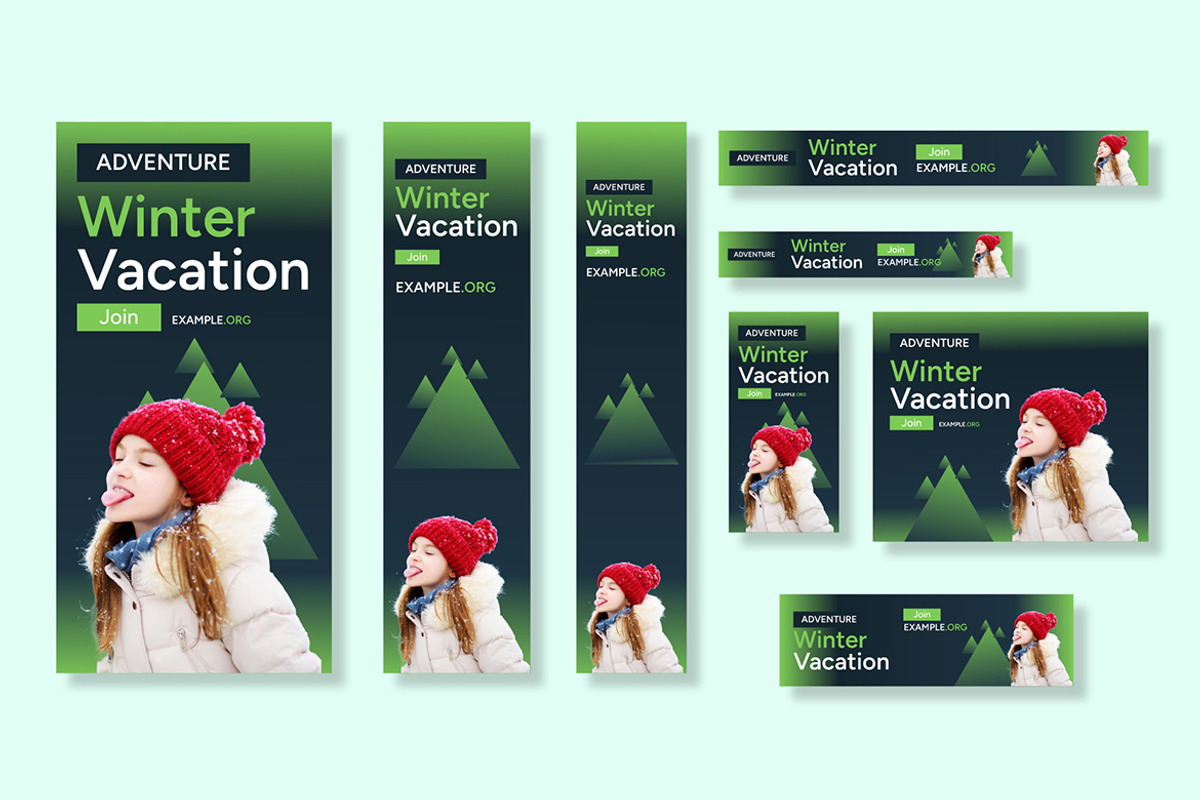 Winter Vacation Web Banner Ads Set, an UI Kit Template by CreativeShaper (Photo 3 of 4)