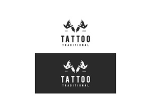 vintage tattoo studio machine logo d, a Branding & Logo Template by LOGOCREATIVE
