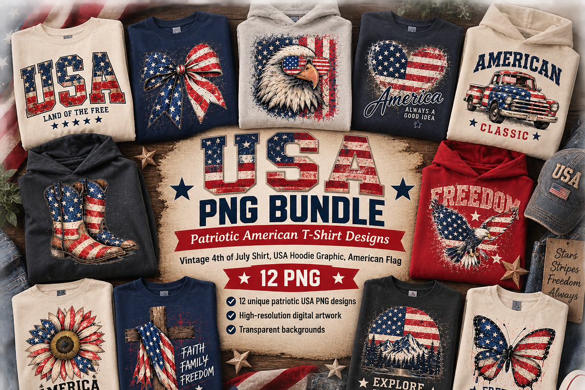 USA Distressed Patriotic Graphics, a Decorative Illustration by ElDesignState (Photo 1 of 11)