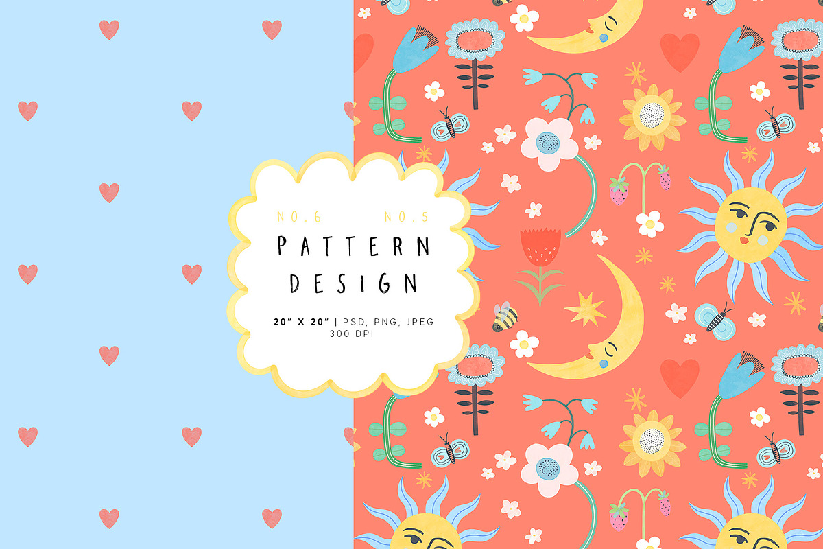 SUN & FLOWERS. Patterns & Art print, a Decorative Illustration by annartdreams (Photo 5 of 9)