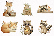 Cute Forest Animals Woodland Clipart, an Illustration by DreamArtGraphic (Thumbnail 2 of 8)