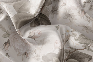 Beige Neutral Luxury Floral Pattern