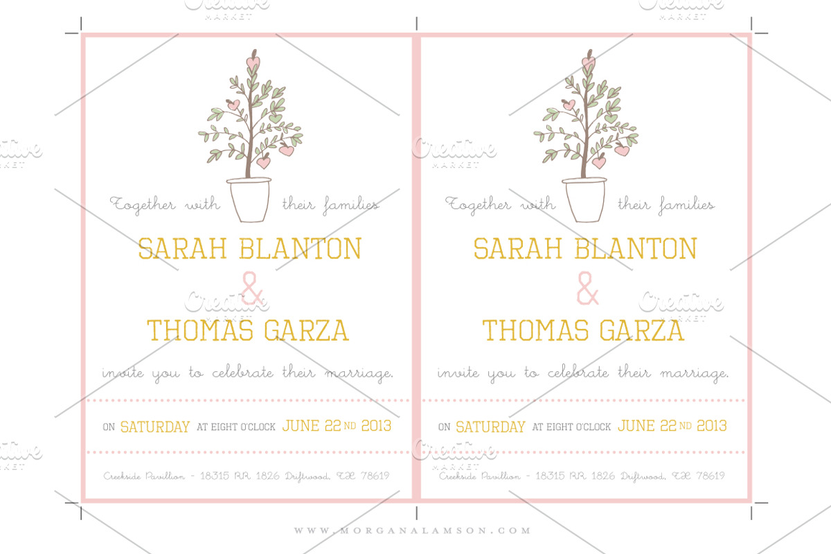 LoveTree Wedding Invitation Suite, an Invitation Template by MoLa (Photo 3 of 5)