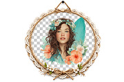 Aloha Surfing Girl Clipart, an Illustration by DreamArtGraphic (Thumbnail 7 of 8)