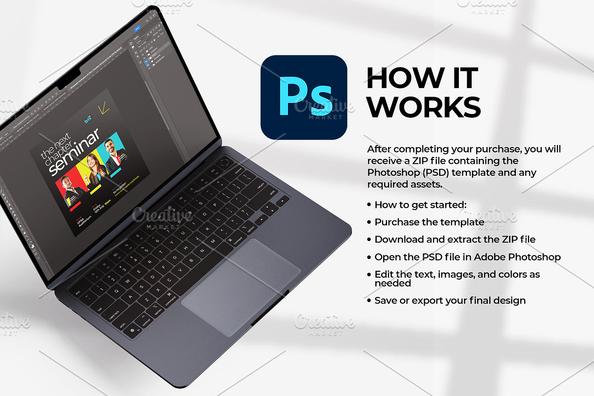Seminar Digital Flyer | Canva & PSD, a Social Media Template by Vintage Impressions (Photo 5 of 6)
