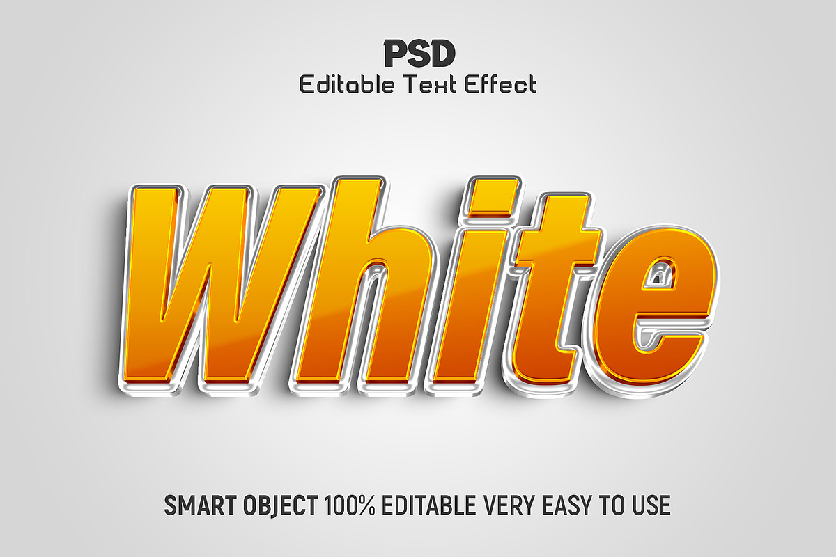 White 3D Editable Text Effect style, a Layer Style Add-On by Design Fly