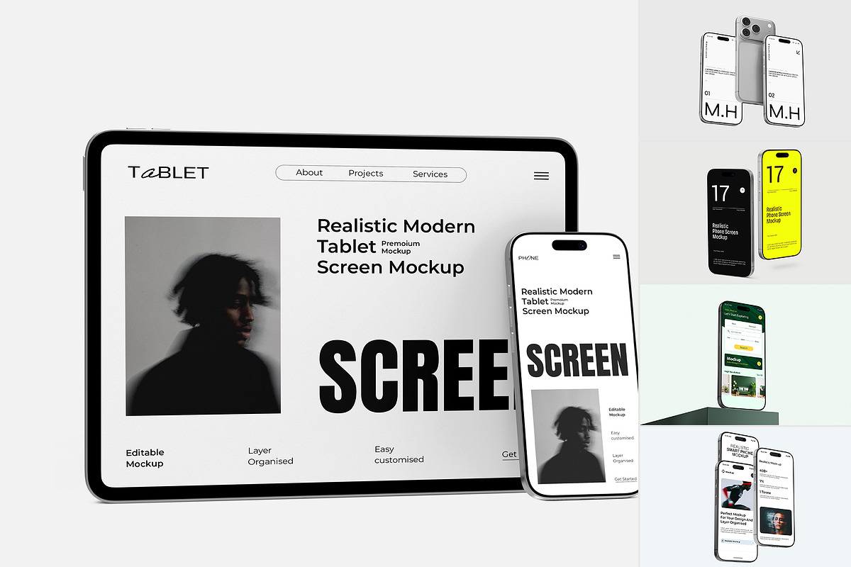 Premium iPhone Screen Mockup Bundle, an iPhone Mockup by graphypix (Photo 2 of 14)