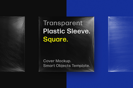 Transparent Plastic Sleeves Mockup, a Packaging Mockup by Design Squad