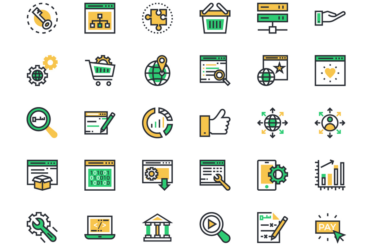 150+ SEO and Marketing Icons preview 5