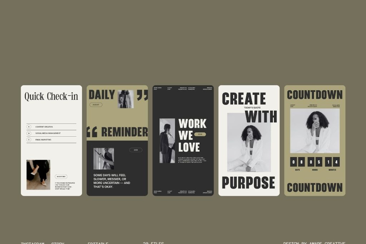 20 Instagram Story Canva Template, a Social Media Template by Amaré Creative (Photo 8 of 8)