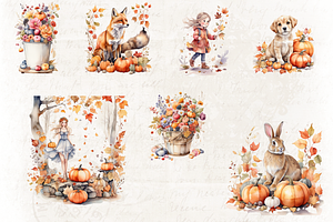 Scandinavian Country Fall Watercolor