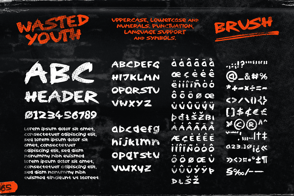 Wasted Youth: 90s Grunge Brush Font, a Handwritten Font by Wingsart Studio (Photo 4 of 20)
