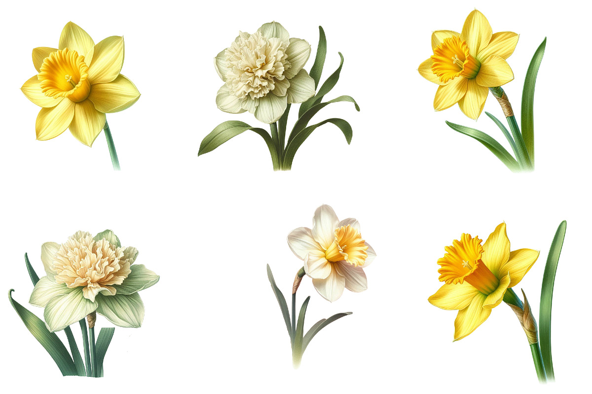 Watercolor daffodil Clipart, an Illustration by Designworld (Photo 2 of 5)