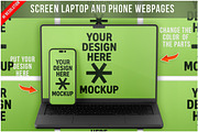 Laptop And Phone Screen Webpage PSD, a Device Mockup by Bruno's Shop (Thumbnail 1 of 3)