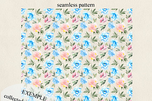 PNG Files Blush And Blue Flowers 1