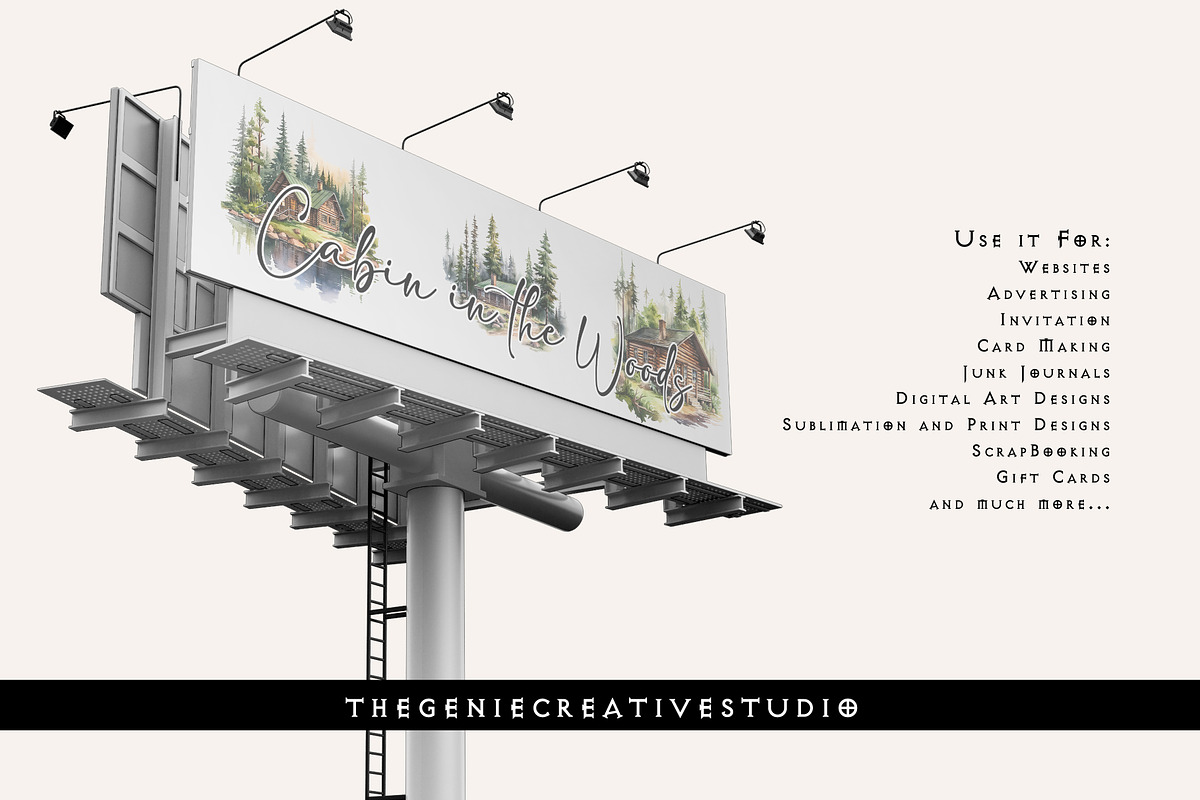 Cabin in the Woods PNG Clipart, an Object Illustration by Geniecreativestudio (Photo 8 of 9)