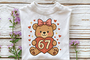 Valentine Teddy Bear 67 Six Seven, an Illustration by CraftArtStudio (Thumbnail 2 of 4)