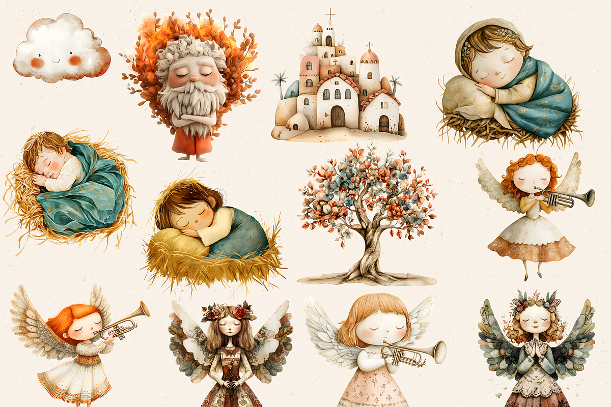 CUTE BIBLICAL PEOPLE CLIPART PACK, a Person Illustration by Daring Digies (Photo 6 of 10)